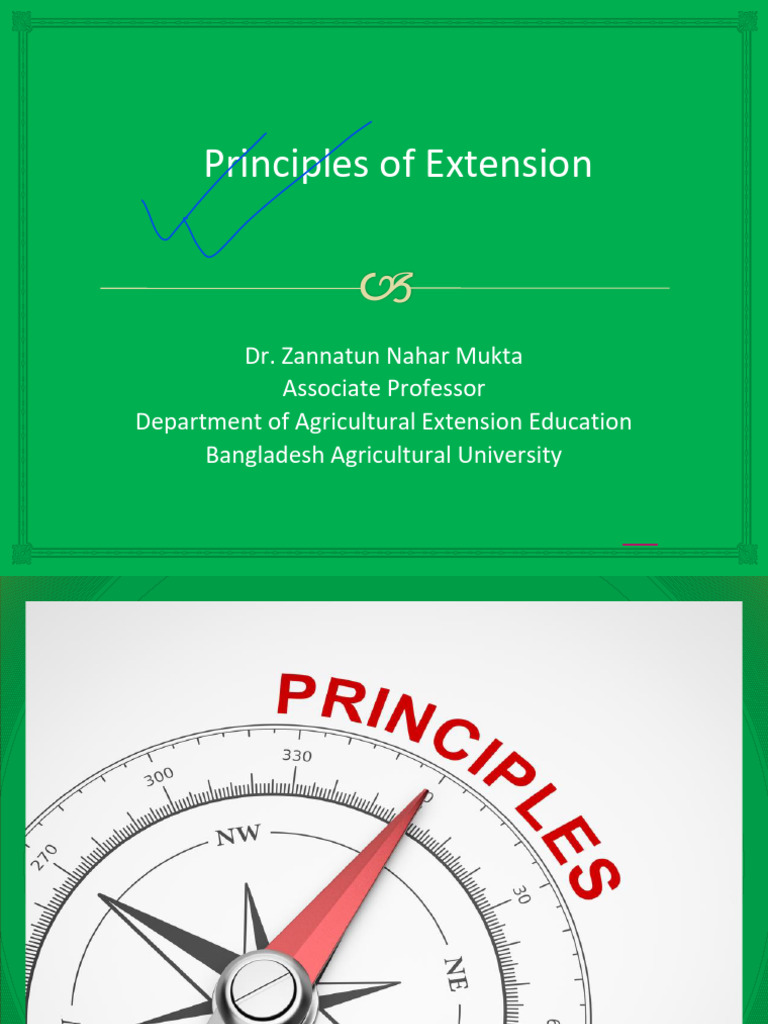Extension Work Principles Overview | PDF | Cooperative | Evaluation