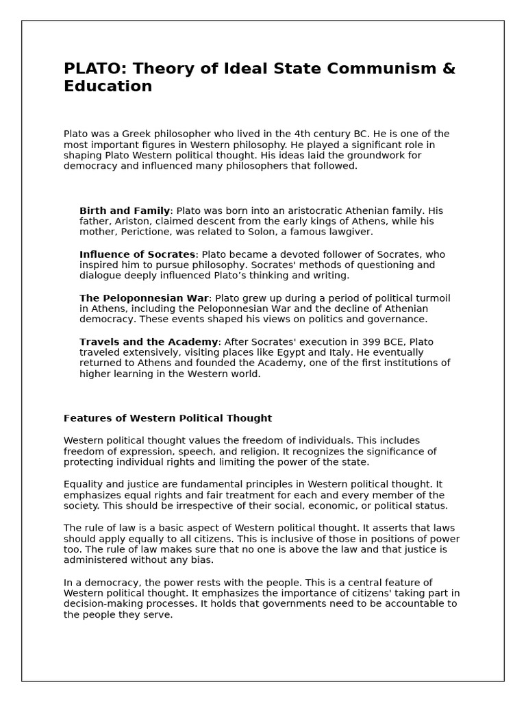 Plato's Ideal State and Philosopher-King | PDF | Plato | Justice