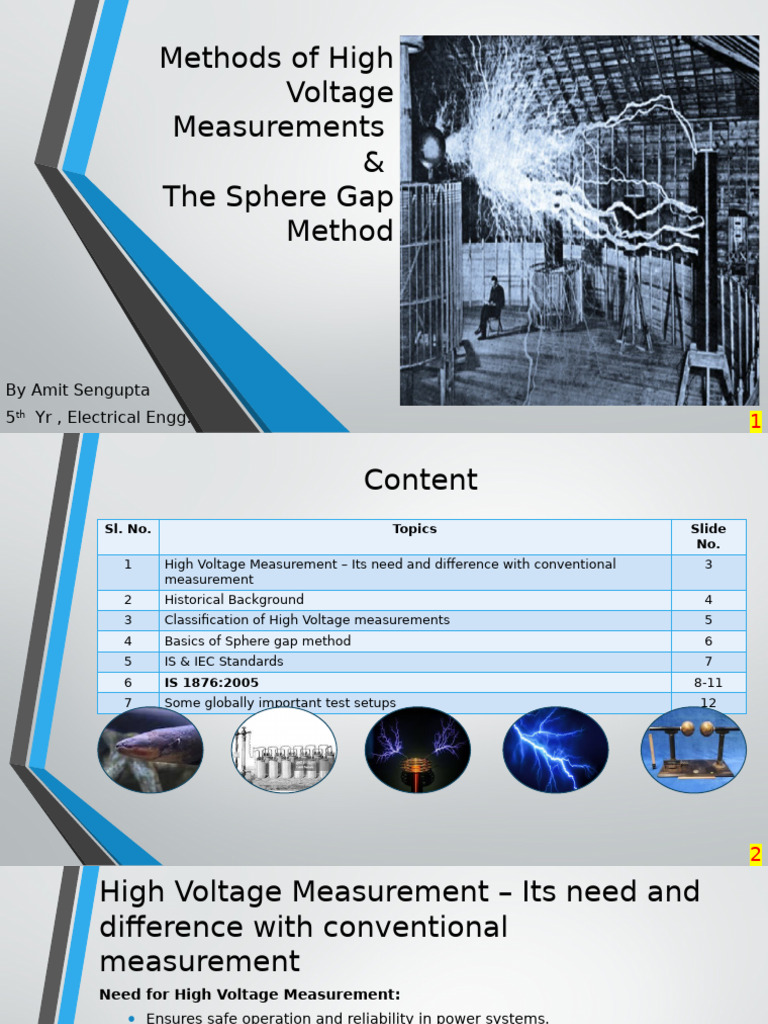 Sphere Gap Method for High Voltage Measurement | PDF | Voltage | High ...
