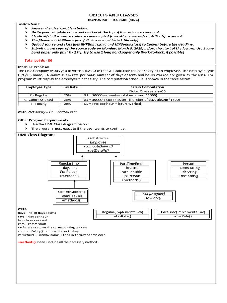 Java OOP Employee Salary Calculator | PDF | Software Development ...