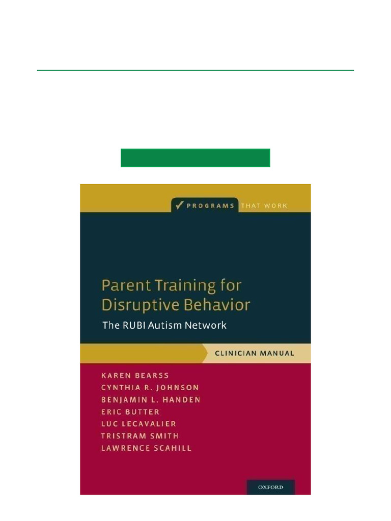 RUBI Autism Parent Training Manual | PDF | Autism | Psychological Concepts