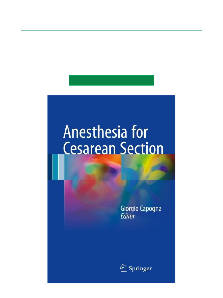 Anesthesia For Cesarean Section Complete Chapter Download | PDF ...
