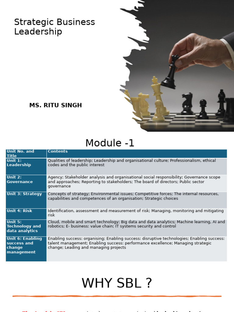 Strategic Business Leadership Essentials | PDF | Leadership | Audit