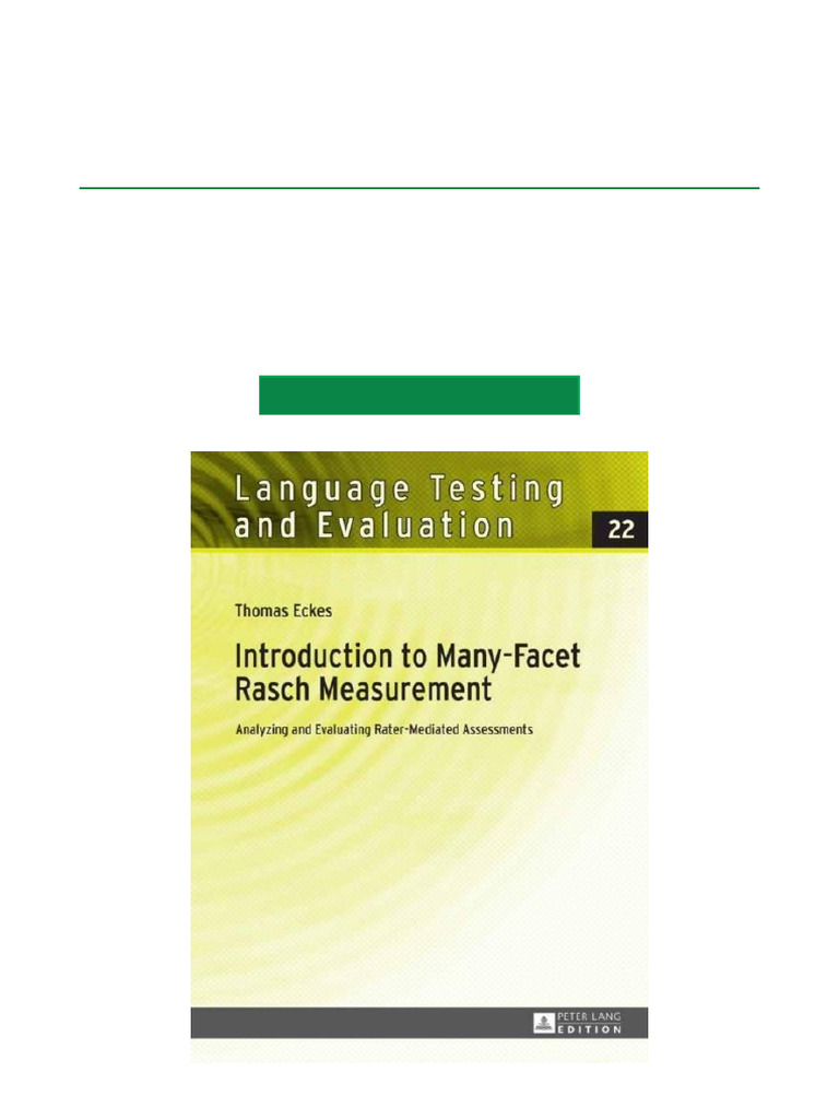 Introduction To Many Facet Rasch Measurement Analyzing and Evaluating ...