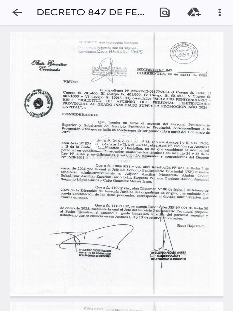 Conocé La Lista Completa de Ascensos Del Servicio Penitenciario | PDF