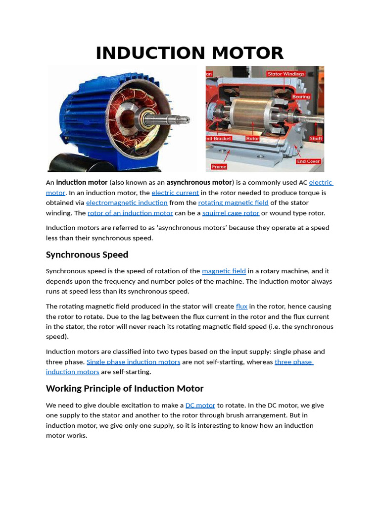 Induction Motor | PDF | Electric Motor | Electromagnetic Induction