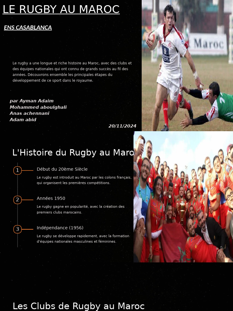 Rugby au Maroc : Histoire et Avenir | PDF | Maroc | Rugby à XV