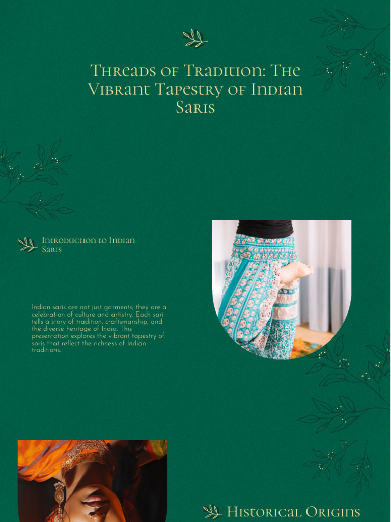Slidesgo Threads of Tradition The Vibrant Tapestry of Indian Saris ...