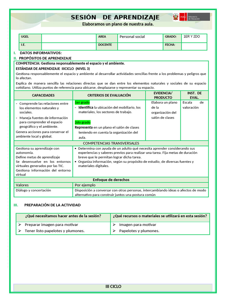 Elaboración de Planos en el Aula | PDF | Aprendizaje | Salón de clases