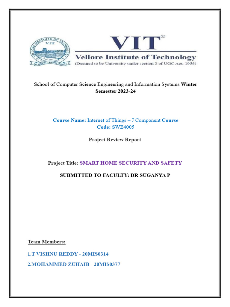 Smart Home Security IoT Project Report | PDF | Internet Of Things ...