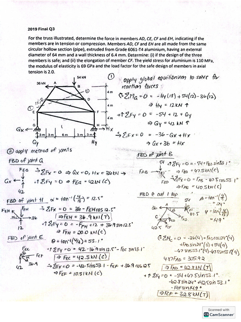 CIV100 Solutions - 2019 Q3 and 2017 Q1 | PDF