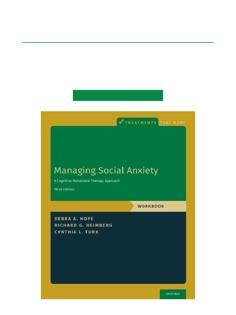 Managing Social Anxiety Workbook Pdf Pdf Anxiety Photo Inspiration