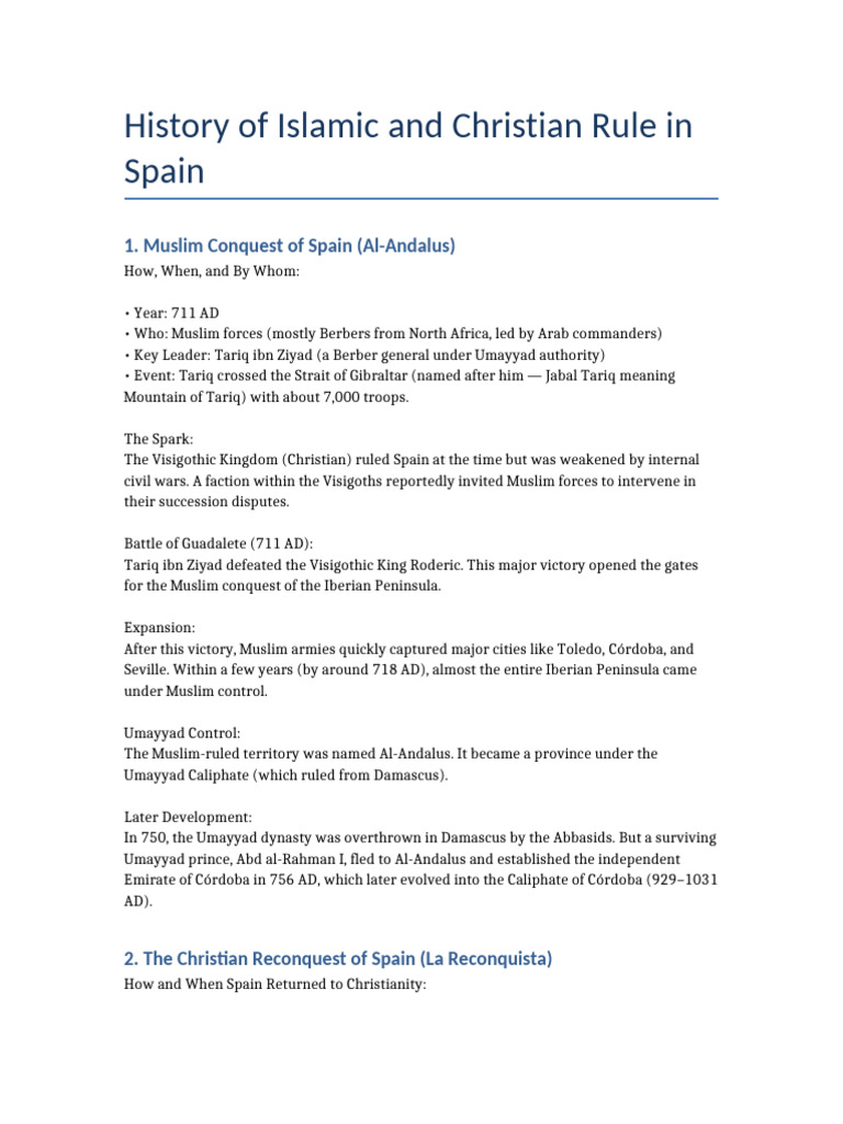 History of Spain Islam and Christianity | PDF | Al Andalus | Middle Ages