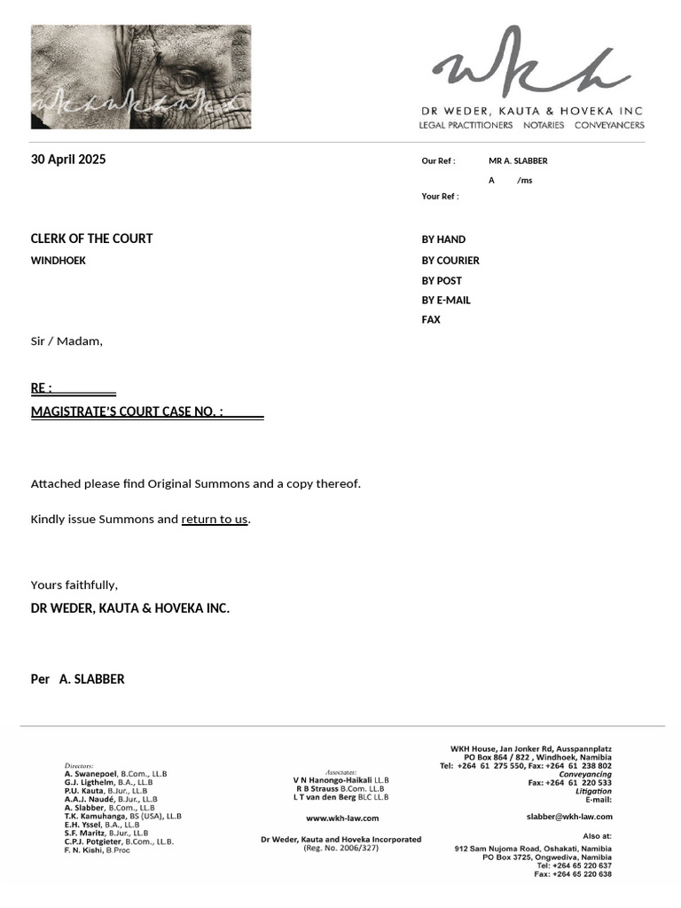 BRIEF - (Clerk Re Summons Issue) | PDF