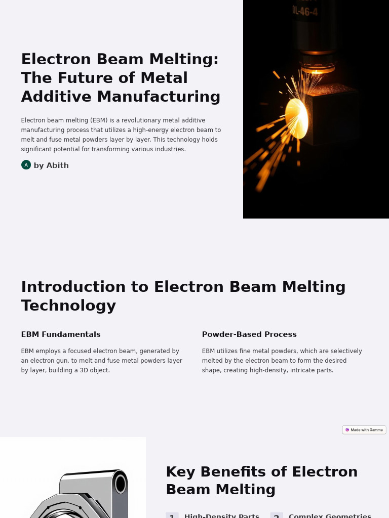 Electron Beam Melting The Future of Metal Additive Manufacturing | PDF ...