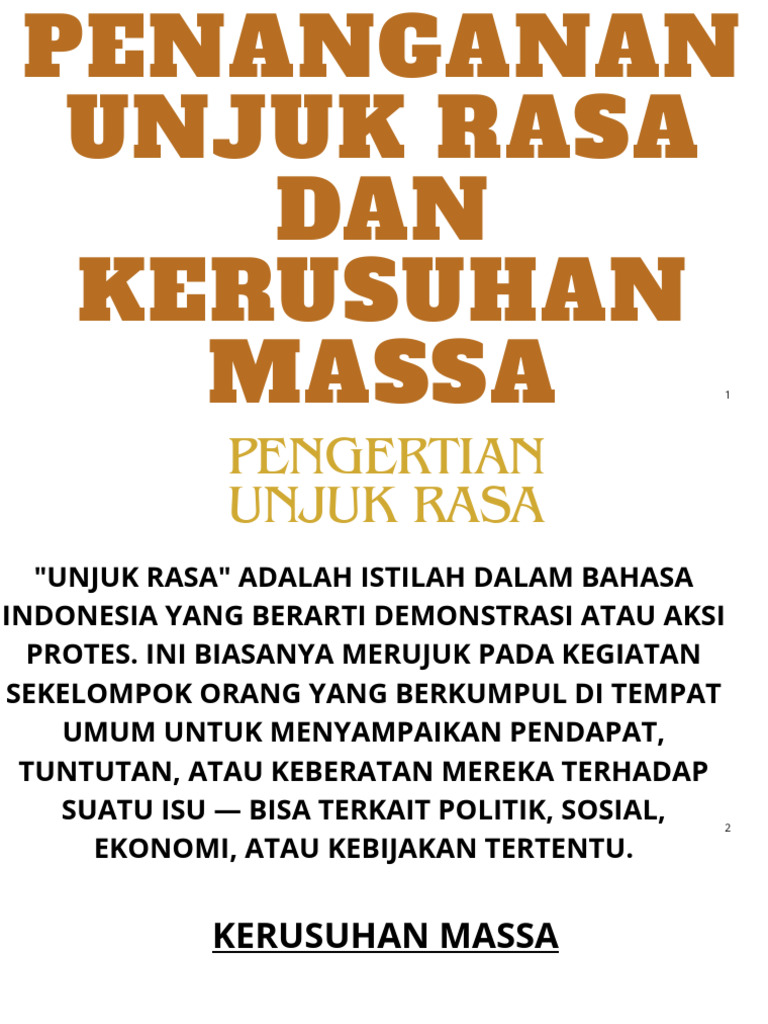 Penanganan Unjuk Rasa dan Kerusuhan | PDF
