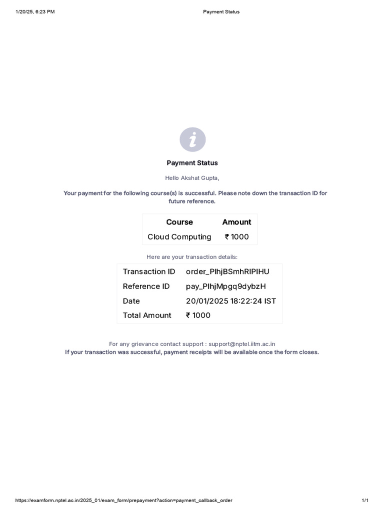 Payment Status Cloud Computing | PDF