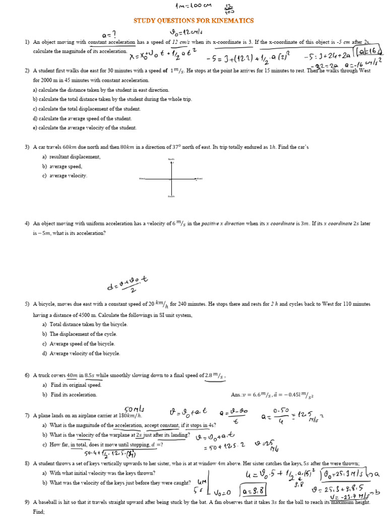 PHYS109-P3 - Motion in 1D | PDF | Speed | Acceleration