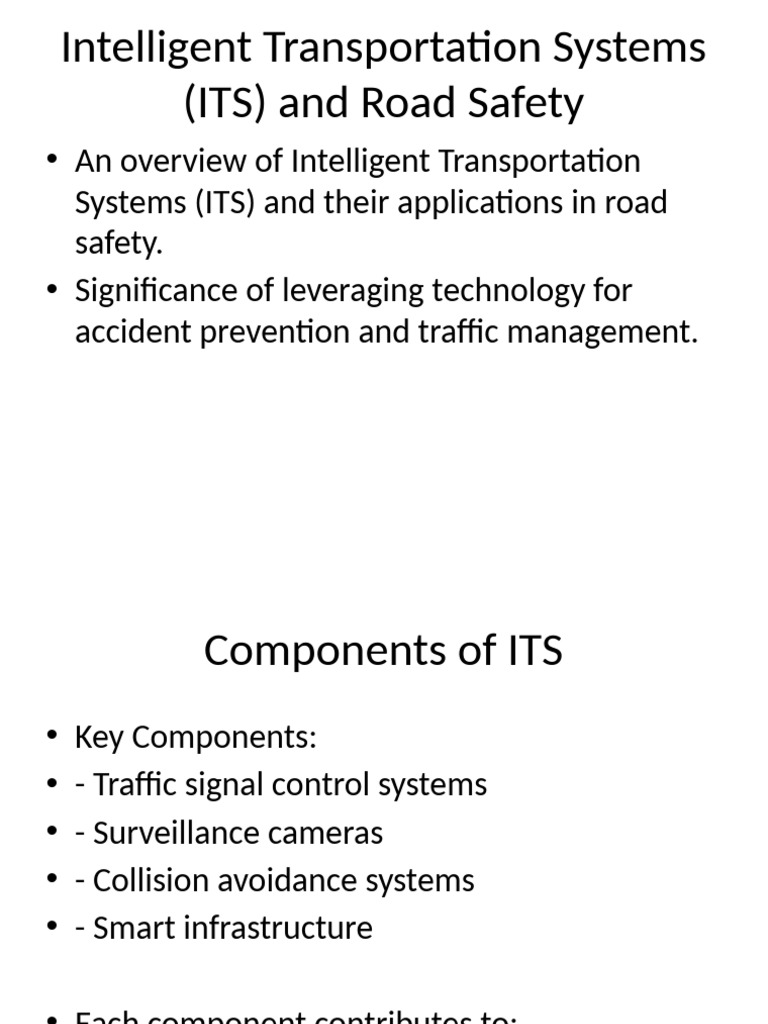 ITS Road Safety Presentation-1 | PDF | Road Traffic Safety | Traffic ...