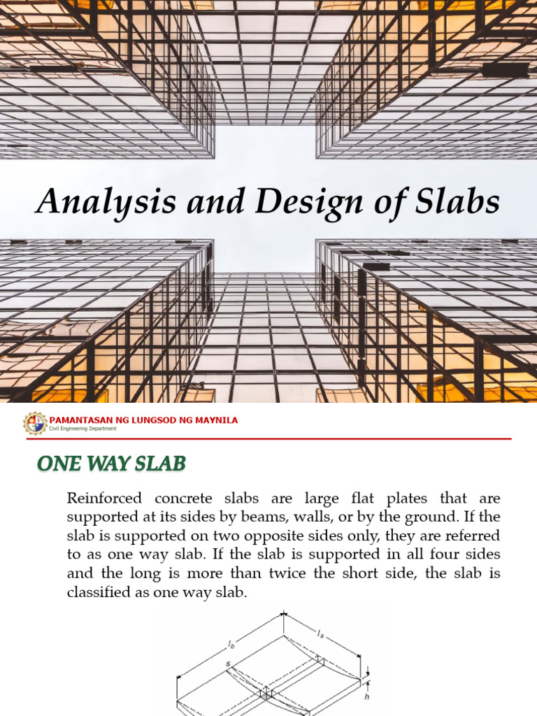 One-Way Slab Design and Analysis | PDF | Reinforced Concrete | Concrete