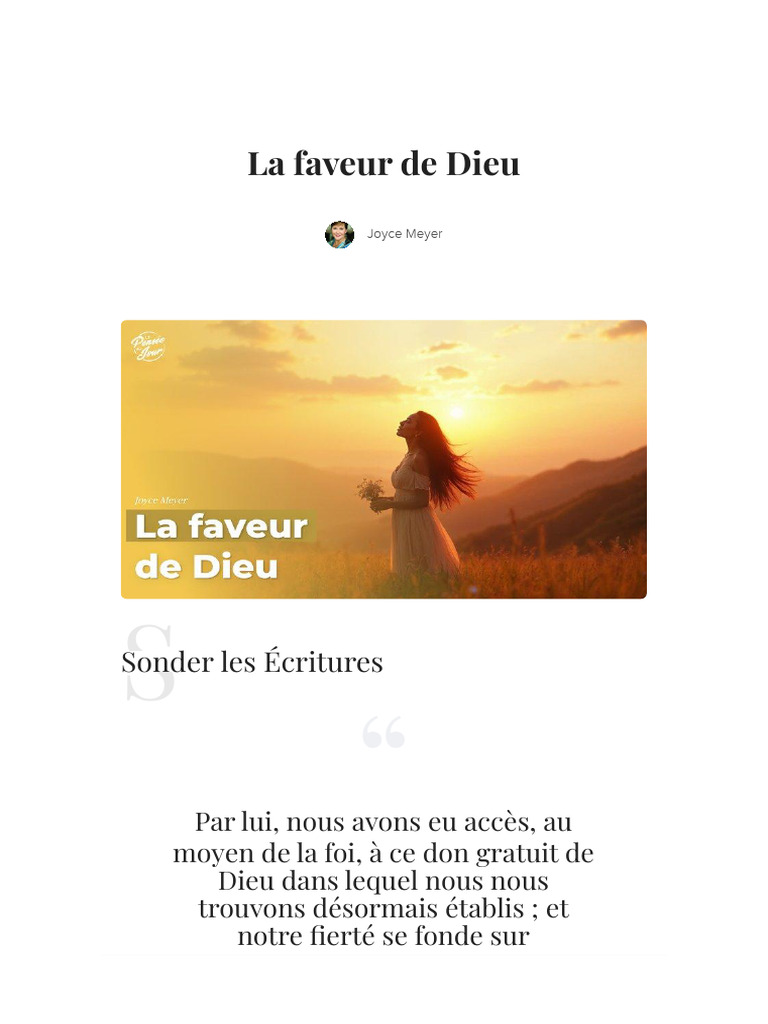 La Faveur de Dieu par la Foi | PDF | Dieu