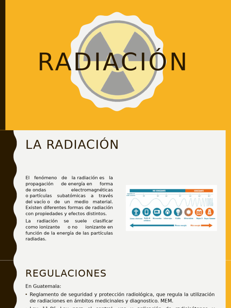 Definición y regulación de radiación ionizante | PDF | Radiación ...