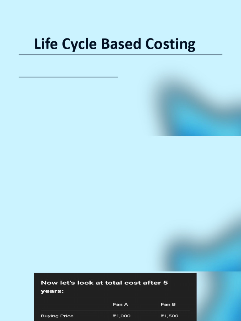 Life Cycle Based Costing | PDF | Life Cycle Assessment | Waste Management