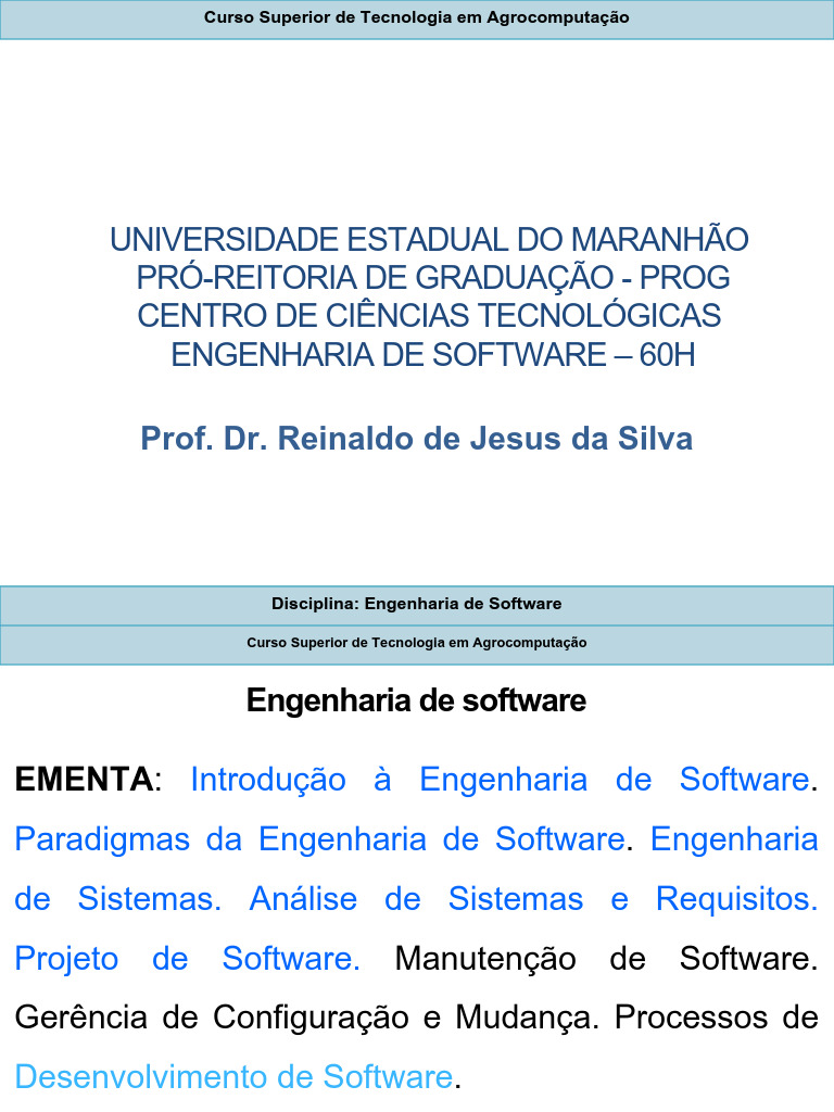 Engenharia de Software e Métodos Ágeis | PDF | Engenharia de Software ...