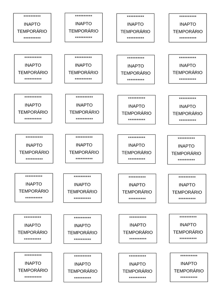 Definição de Inapto Temporário | PDF