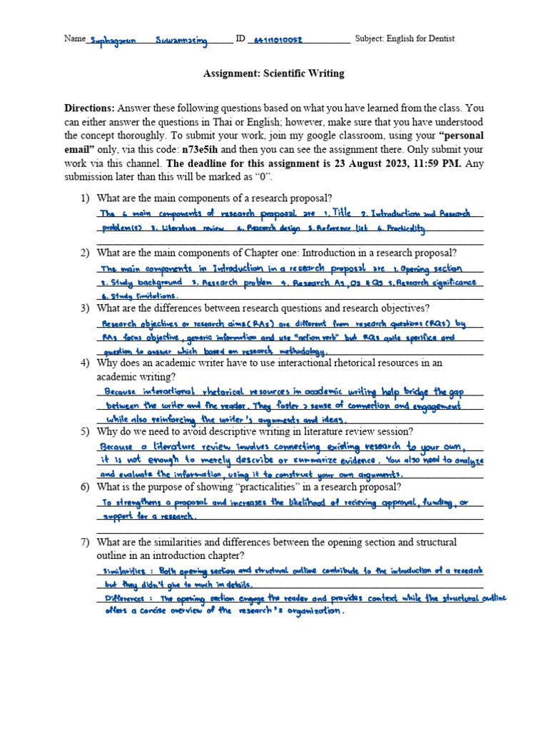 Suphagarun 052 (Scientific Writing) | PDF | Literature Review | Methodology