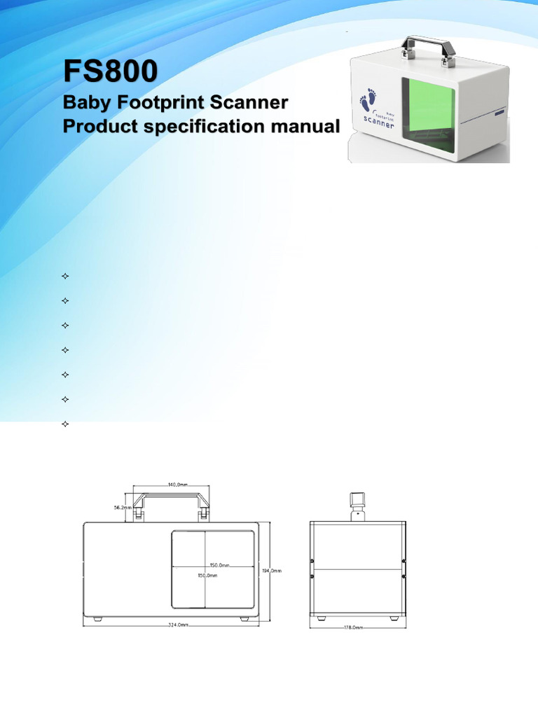 FS800 Footprint Scanner Overview | PDF | Fingerprint | Image Scanner