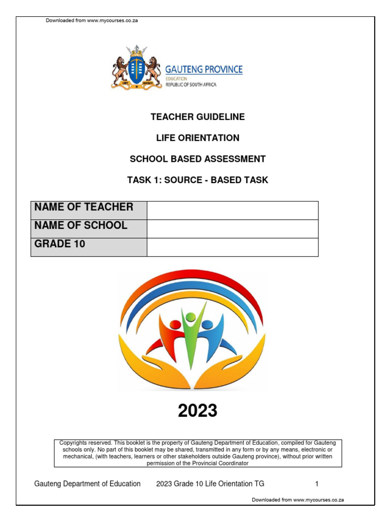 2023 Grade 10 Lo t1 Mycourses PDF Self Esteem Discrimination