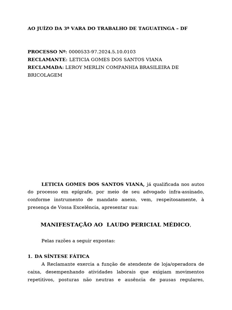 Análise do Laudo Pericial Favorável | PDF
