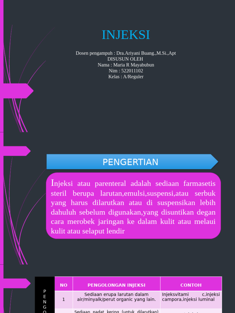 Pengertian dan Jenis Injeksi Farmasi | PDF