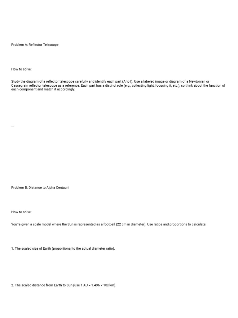 Astronomy Problem Solving Guide | PDF