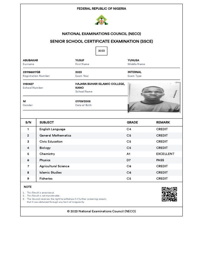 Senior School Certificate Examination (Ssce) : National Examinations ...