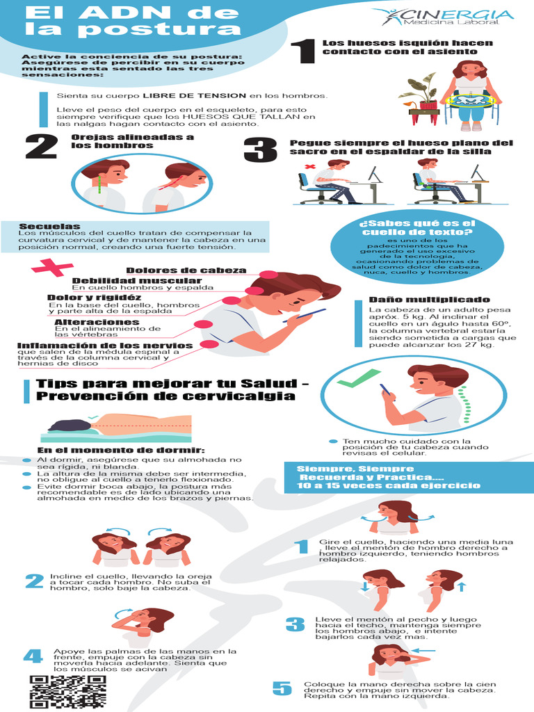 Prevención de cervicalgia y postura correcta | PDF | La columna ...