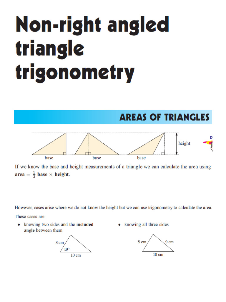 Chapter 9 Notes Non Right Angled Triangle Trigonometry | PDF