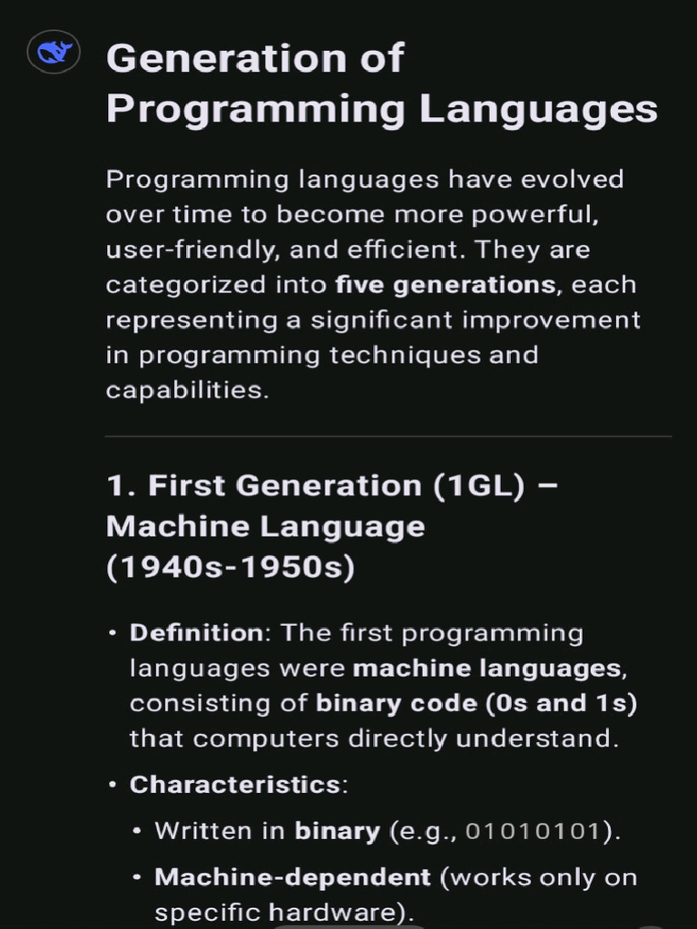 Generation of Programming Languages | PDF