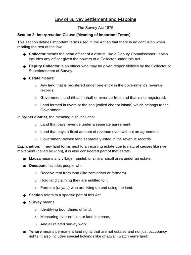 Survey Settlement and Objection Process | PDF | Surveying | Geographic ...