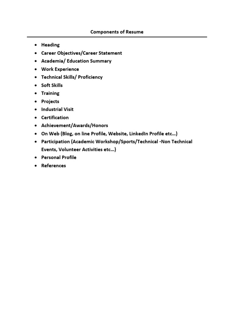 Ponents of Resume | PDF