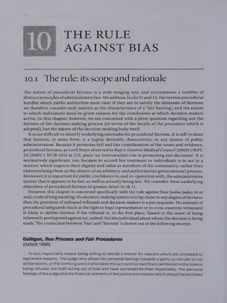 Understanding the Rule Against Bias | PDF | Public Law | Judiciaries
