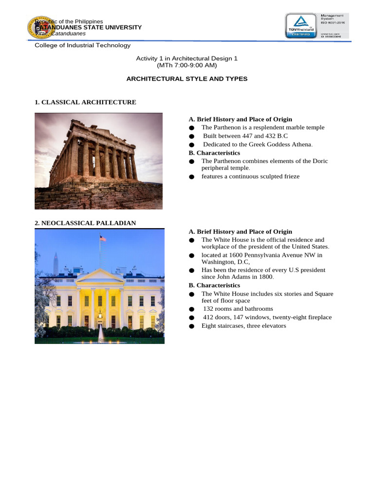 Architectural Styles Overview: Classical to Modern | PDF | White House ...