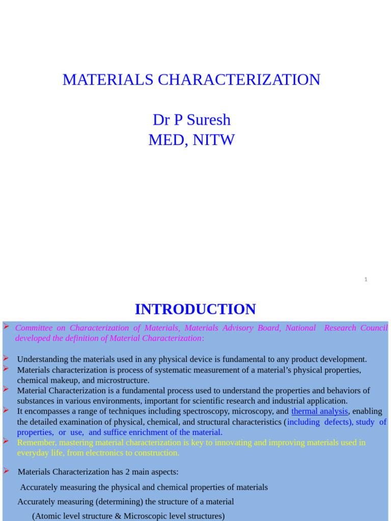 Materials Characterization Techniques Overview | PDF | Crystal ...