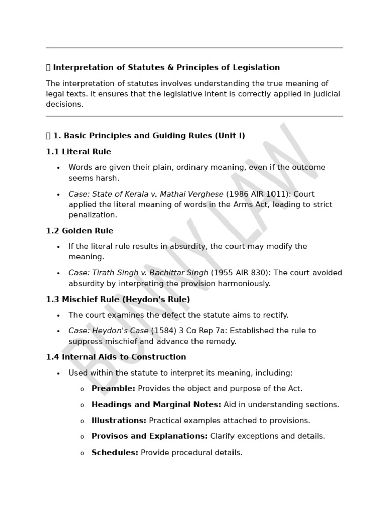 Statutory Interpretation Principles | PDF | Plain Meaning Rule ...