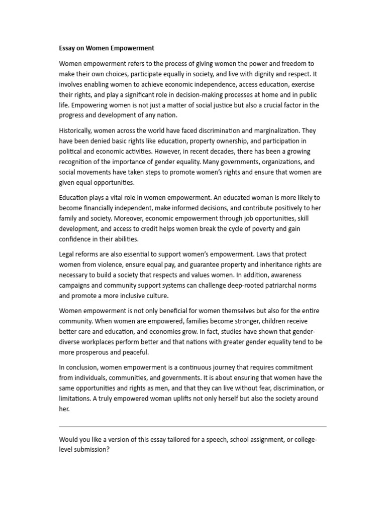 Women Empowerment: A Path to Equality | PDF | Empowerment | Gender Studies