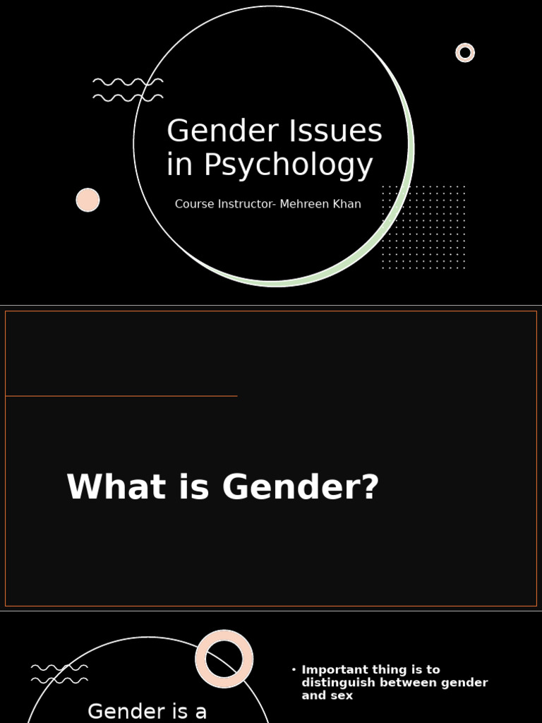 Gender Issues in Psychology - Lecture 01 | PDF | Gender | Gender Studies