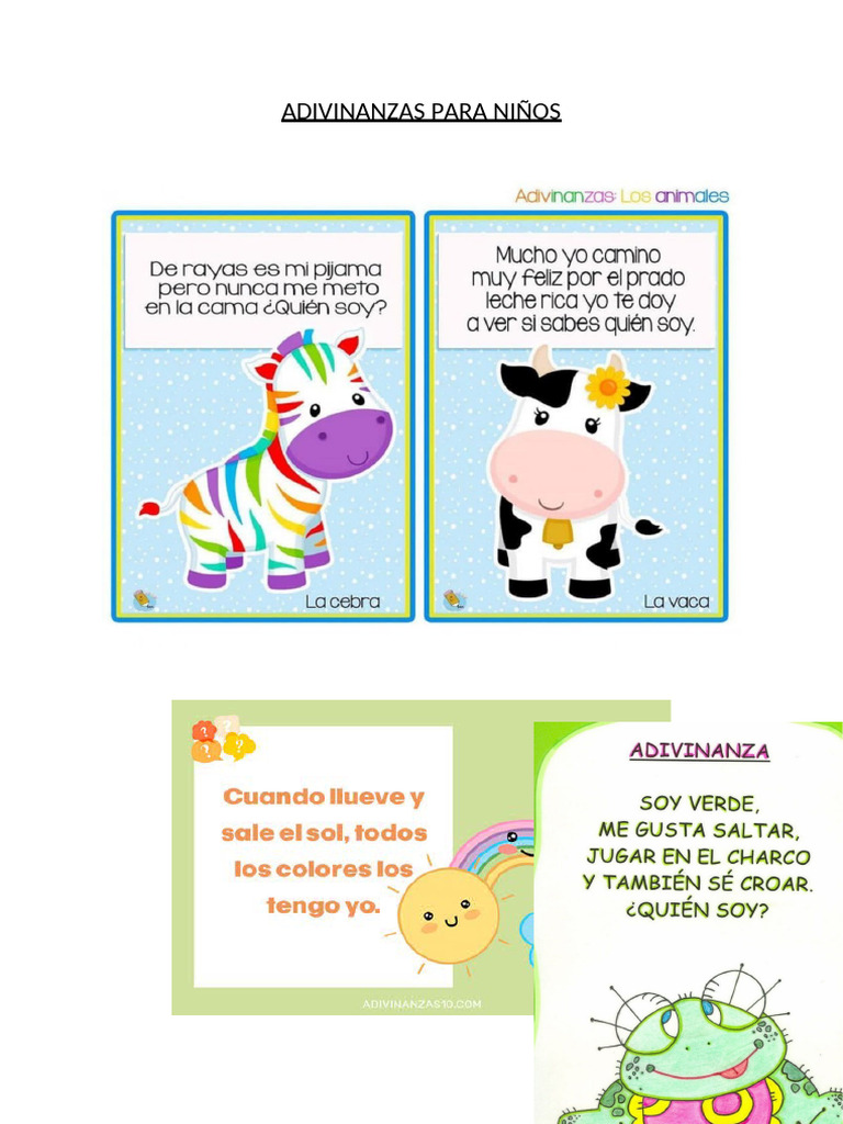 Adivinanzas para Niños | PDF
