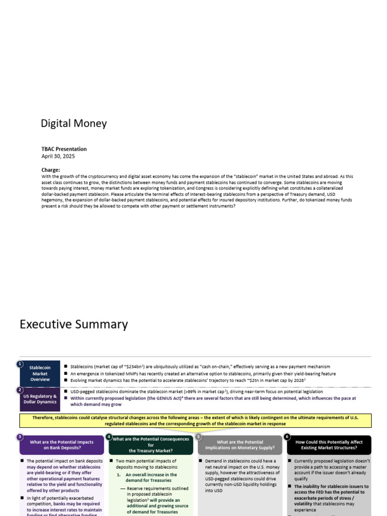 Stablecoin Market Dynamics and Impact | PDF | Banks | Money Market Fund