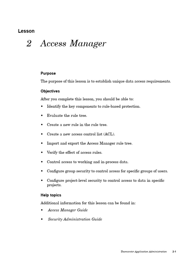 Teamcenter Access Manager Overview | PDF | Software Engineering ...